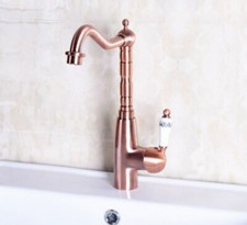 Antique Red Copper Swivel Spout Kitchen Sink Faucet Bathroom Basin Taps 2nf132