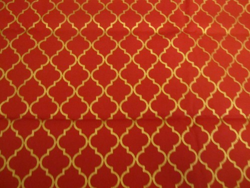 Cotton Fabric Red Gold Quatrefoils Pattern For Moda 1yd x 44 #32985 - Picture 4 of 9