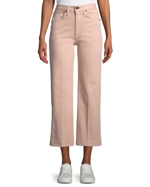 Rise Trouser Wide Leg Ankle Blush Pink 