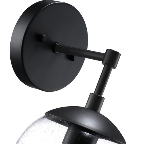 588871-BLK Gracelyn Modern Indoor Dimmable 1-Light Wall Light with Clear Seed... - Picture 8 of 12