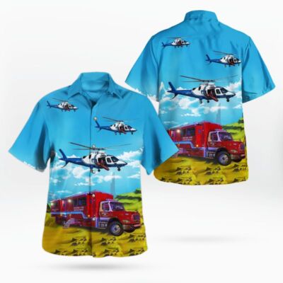 Phoenix Fire Department Firetruck and Helicopter Phoenix Arizona Hawaiian Shirt