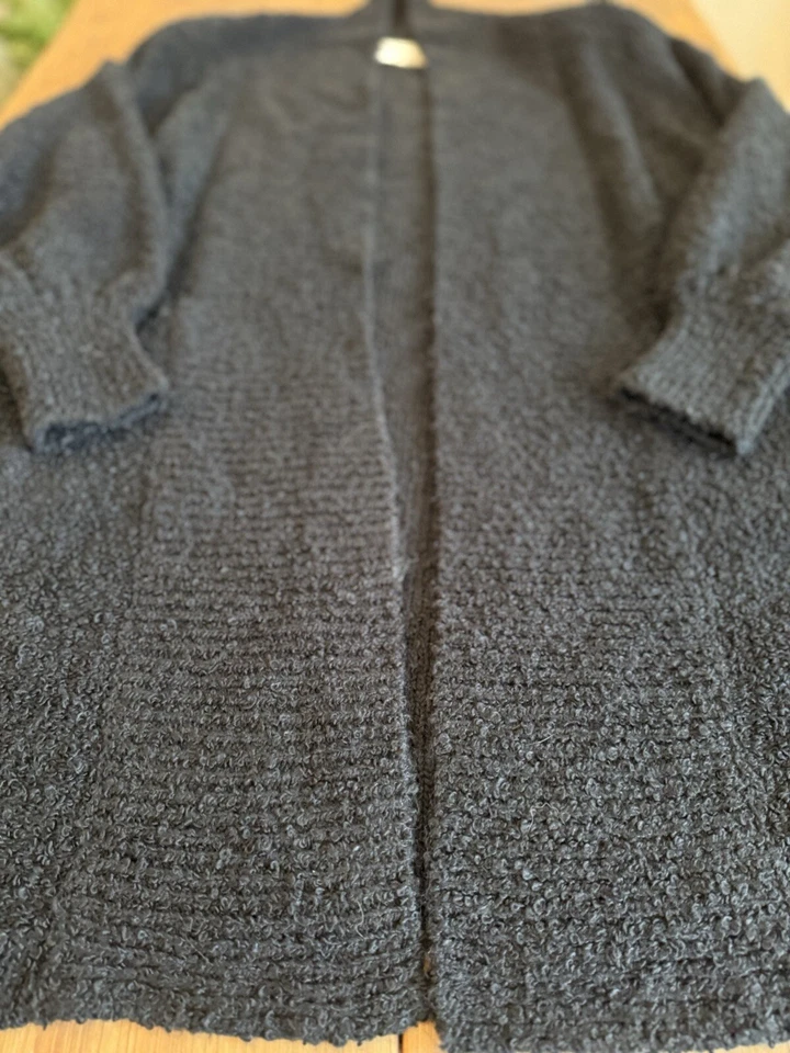 Cárdigan negro vintage Westbound para mujer largo bolsillos cubiertos hombreras grandes Foto 2 de 4