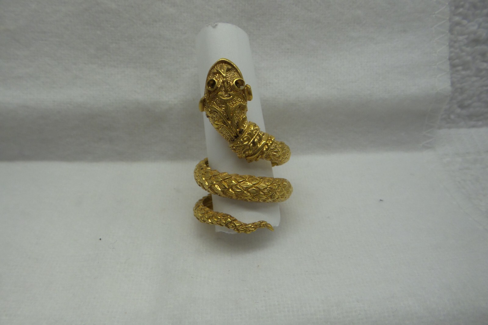 Heavy Detailed Solid 14kt Double Coiled Snake Rin… - image 9