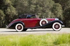 Cars 1938 mercedes benz 540k roadster red Desk Mat Stitched