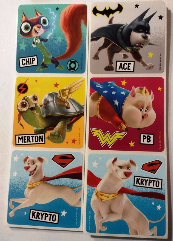 25 DC Super Pets Stickers, 2.5" x 2.5" each, Party Favors