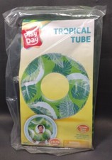 Play Day Inflatable Tropical Tube Float Green 31 Dia 8.5 H 2ft 7in Wide