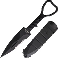 Halfbreed Blades Fixed Knife 4" Part Serrated Bohler K110 Steel Blade G10 Handle