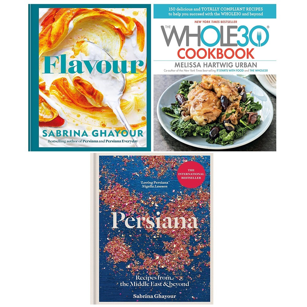 Flavour,Whole30 Cookbook Melissa Hartwig, Persiana Sabrina Ghayour 3 Books Set