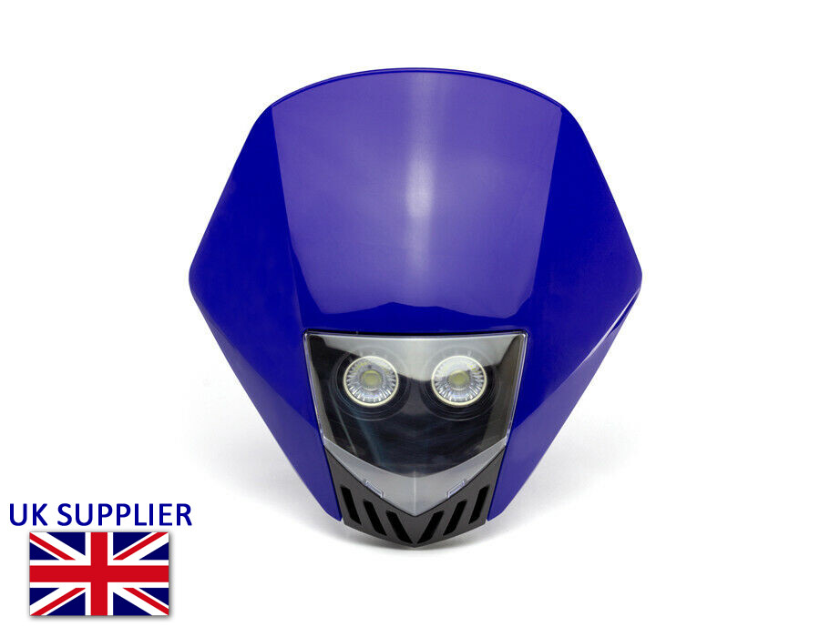Motorbike LED Headlight Headlamp BLUE Project Streetfighter Supermoto