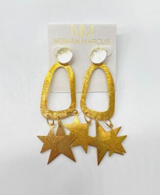 $58 Neiman Marcus Women's Gold Stars Dangle Earrings