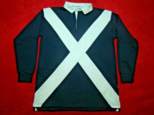 Mens Sz S XS Polo Scotland Flag Blue 