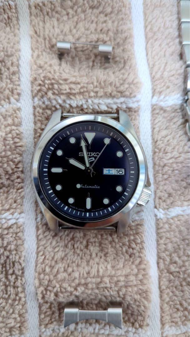 Seiko 5 Sports 4R36-08L0 Day Date St.Steel Black Silver Automatic 