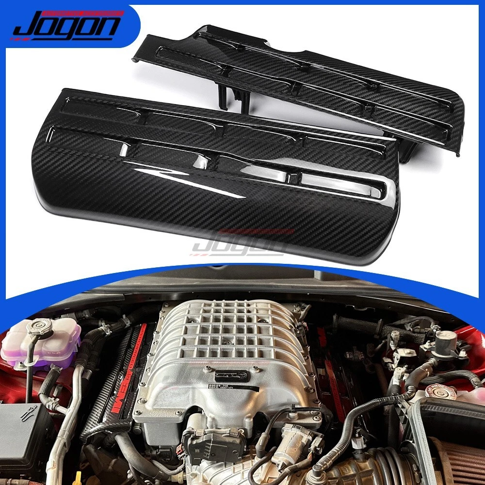 Real Carbon For Dodge Charger Challenger SRT Hellcat Demon Engine Bay Side Cover - Picture 1 of 23