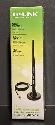 TP-LINK (TL-ANT2405C) 2.4GHz 5dBi Omni-Directional Indoor Antenna - New & Sealed