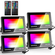 25W LED RGB-W Flood Light for Garden Outdoor IP66 Waterproof IR Remote Control
