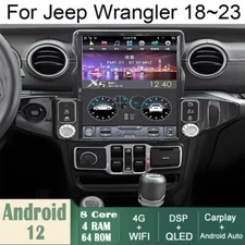 Car Android Gps Navigation Wifi 13" For Jeep Wrangler 18~23 Radio Tesla Style