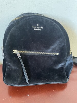 black crushed velvet mini backpack Flawed Kate Spade Mini Backpack - Black Crushed Velvet