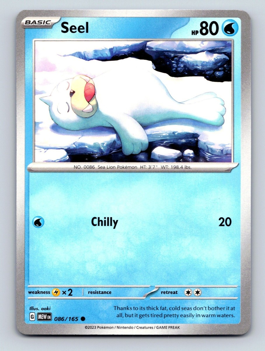 Seel HP 80 Chilly Attack Basic Card Blue Sea Lion Pokémon | eBay