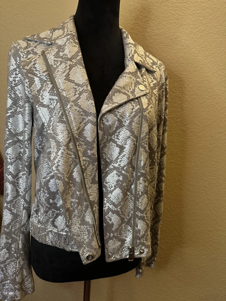 INC International Concepts Women's M Lightweight Jacket Platinum Silver - Imagem 4 de 4