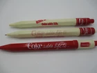 Coca-Cola Set of 3 Large Hexagon Pens Coke Adds Life Logo 1970s Vintage