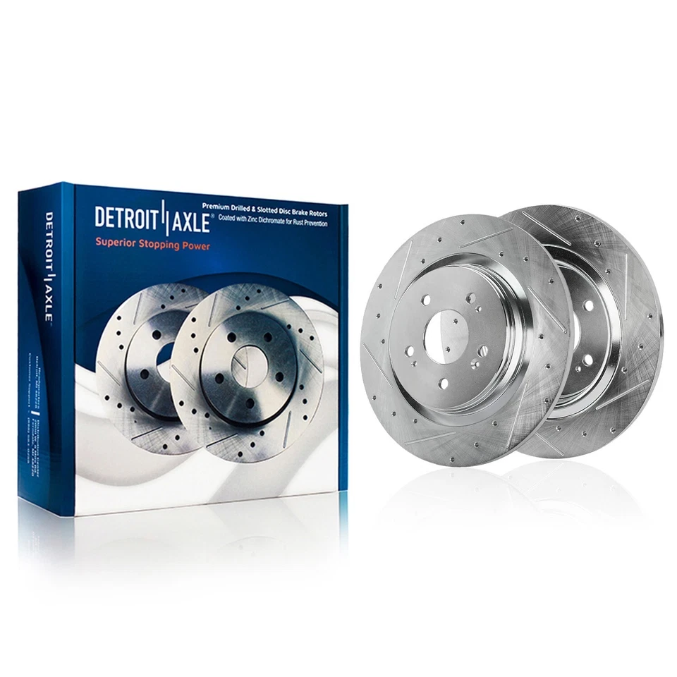 Front Rear Drilled and Slotted Disc Brake Rotors Kit for 2018-2022 Honda Odyssey - Image 4 of 4