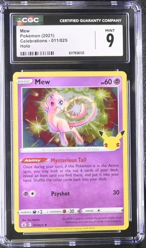 CGC 9 MINT Mew 2021 Celebrations 011/025 Holo Pokemon Card