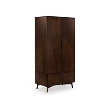 Roseland Furniture Oskar Dark Wood Double Wardrobe with Drawer RRP £665