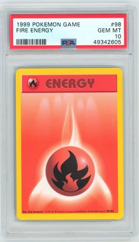 PSA 10 Fire Energy 98/102 Base Set Pokemon 1999