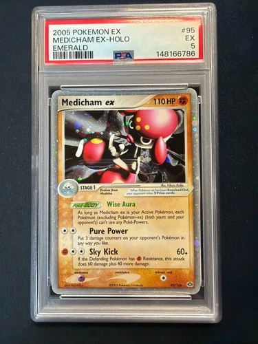 PSA 5 Medicham ex Holo #95 – 2005 EX Emerald Pokémon Card