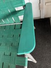 Vintage Folding Aluminum Chair Green Webbed Patio Lawn Chair Plastic Armrests — photo 2