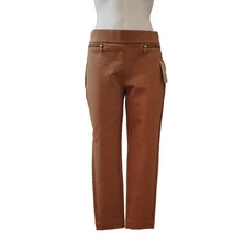 Michael Kors Dark Camel Women's Zip-Pocket Casual Trouser Pants