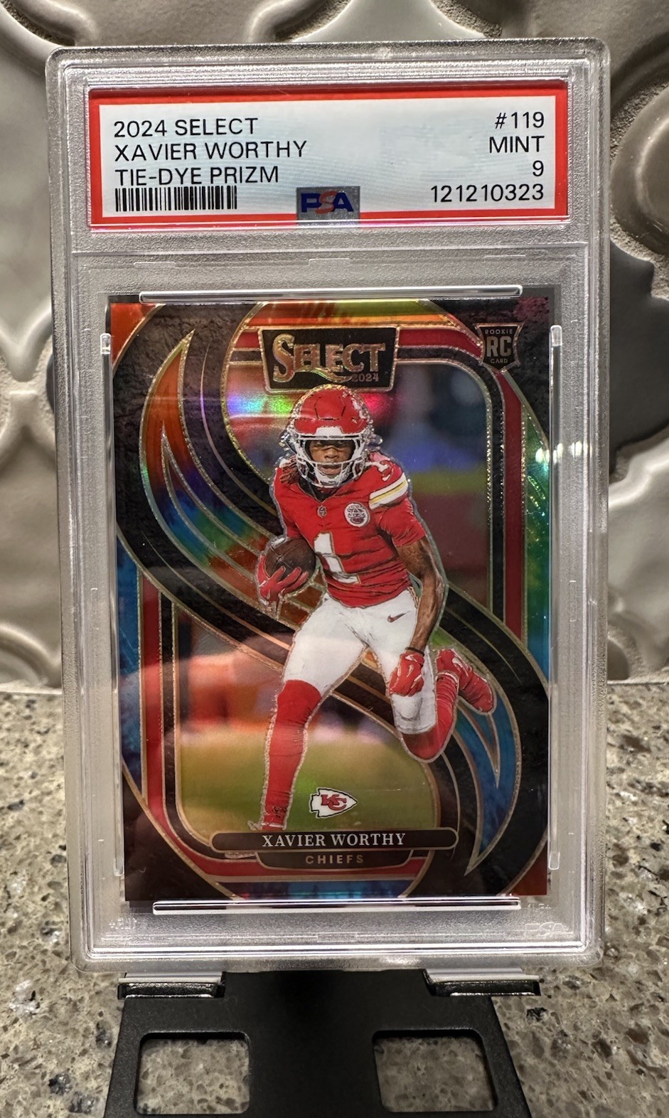XAVIER WORTHY 2024 SELECT PREMIER LEVEL ROOKIE TIE-DYE RC /25 PSA 9