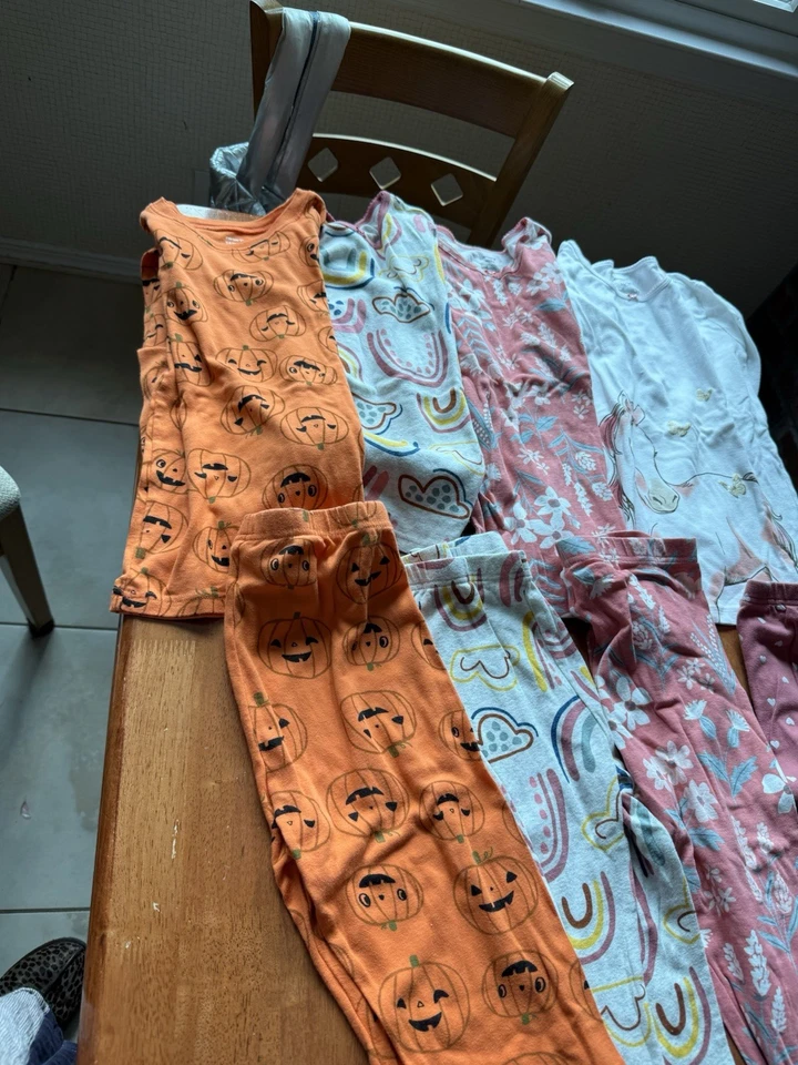 Big LOT 5 Carter Kid Boy girl Cotton PJ Halloween Sets fall winter  Size 14 /14A - Image 3 of 4
