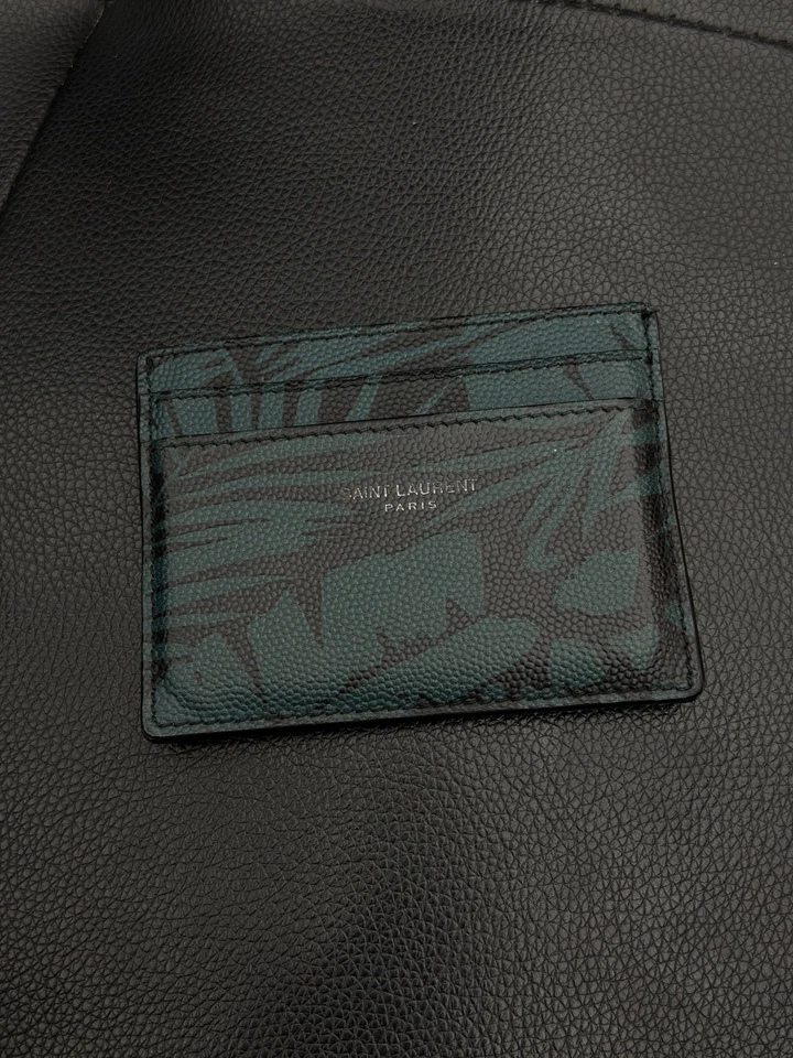 SAINT LAURENT PARIS CARD HOLDER LEATHER GREEN AUTHENTIC - Image 3 of 4