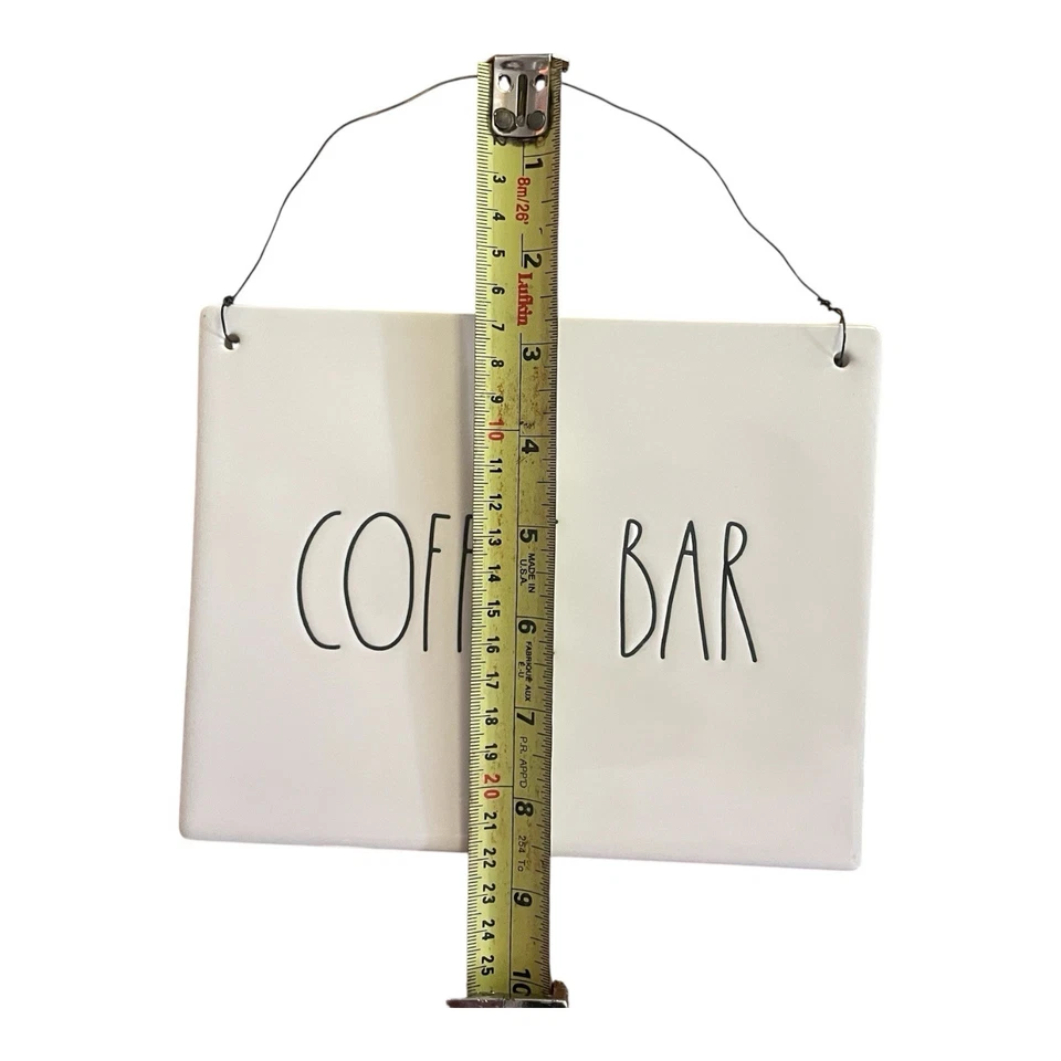 "Letrero de placa colgante de cerámica Rae Dunn COFFEE BAR 7,5 X 6"" - sin astillas/sin arañazos" Foto 4 de 4
