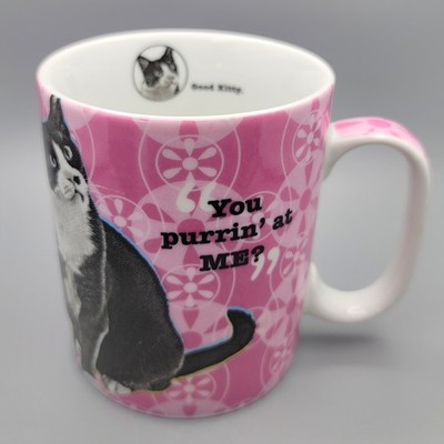 Konitz Feline Classics YOU PURRIN' AT ME? Good Kitty Tuxedo Cat Coffee Mug 16 oz