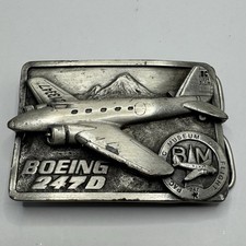 Boeing 247 1st Aircraft Airliner Pacific Museum Flight 80s Vintage Belt Buckle