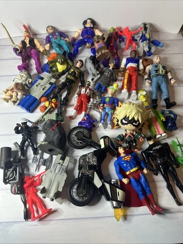 Vintage Lot 90s 00s Toys Action Figures Bandai Marvel Dc Transformers