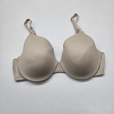 Warners Women Bra 34C Beige T Shirt Underwired Lightly Lined Adjustable Straps