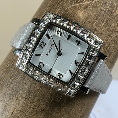 Fossil F2 Women ES-1433 Dress Pave Gray Leather Quartz  display picture 3