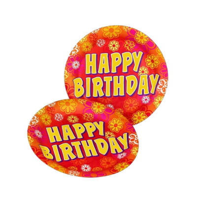 8pcs Party Cardboard Plates Happy Birthday 23cm Diameter Pack of 8 Birthday