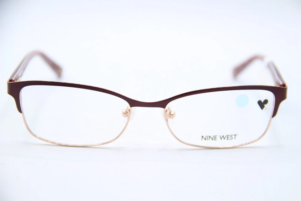 NOVO NINE WEST NW1087 650 ÓCULOS DE DESIGNER AUTÊNTICO OURO BORGONHA 52-16 - Imagem 2 de 4