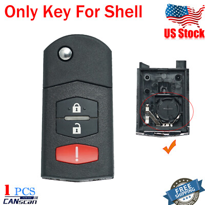 for 2010 2011 2012 2013 2014 Mazda 2 3 5 3-Button Remote Flip Key Fob Case Shell