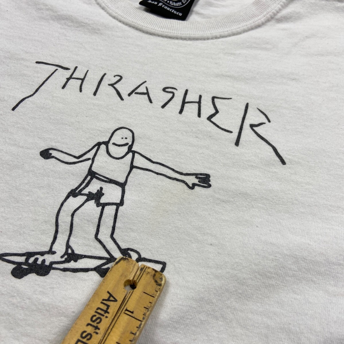 Thrasher Stickman Hoodie THRASHER Skateboard Magazine Smoke Flames Logo  SMALL