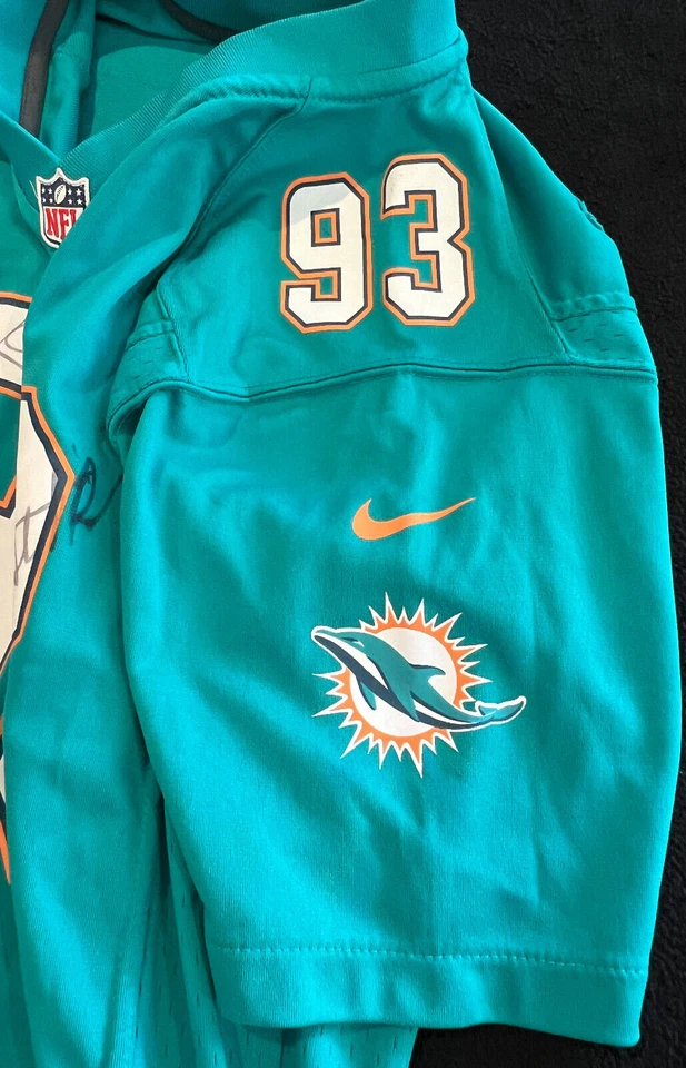 🔥Jersey Nike NFL Miami Dolphins Ndamukong Suh - Talla L Autografiado Sin Calificar Foto 4 de 4