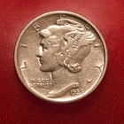 1939-D   Silver Mercury Dime  About Uncirculated Condition  10C