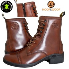 Womens Leather Paddock Equestrian Boots Classic Jodhpur Riding Casual Yard Shoes