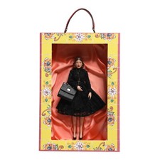 DOLCE & GABBANA Dolls Black Dress Ceramic Porcelain Fashion Leather Sicily Bag