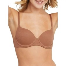 Women's HANES COMFORT FLEX FIT UNDERWIRE EASYWIRE T-SHIRT BRA Brown Size 2XL 