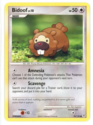 Bidoof 70/130 Diamant & Perle Pokemon Karte